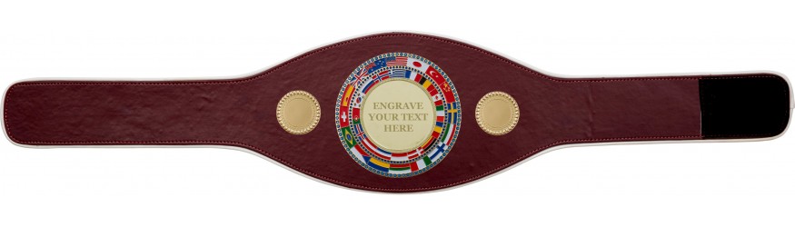 CHAMPIONSHIP BELT PROFLAG/FLAG/G/ENGRAVE - AVAILABLE IN 7 COLOURS